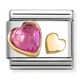 Nomination Composable Classic Link 030613/09 Dark Pink Heart in 18K Gold